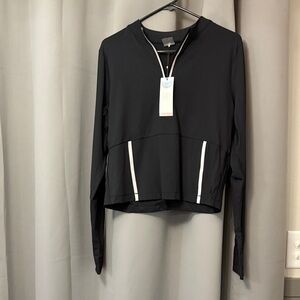 CALIA Black Women's Hoodie with White Stripes